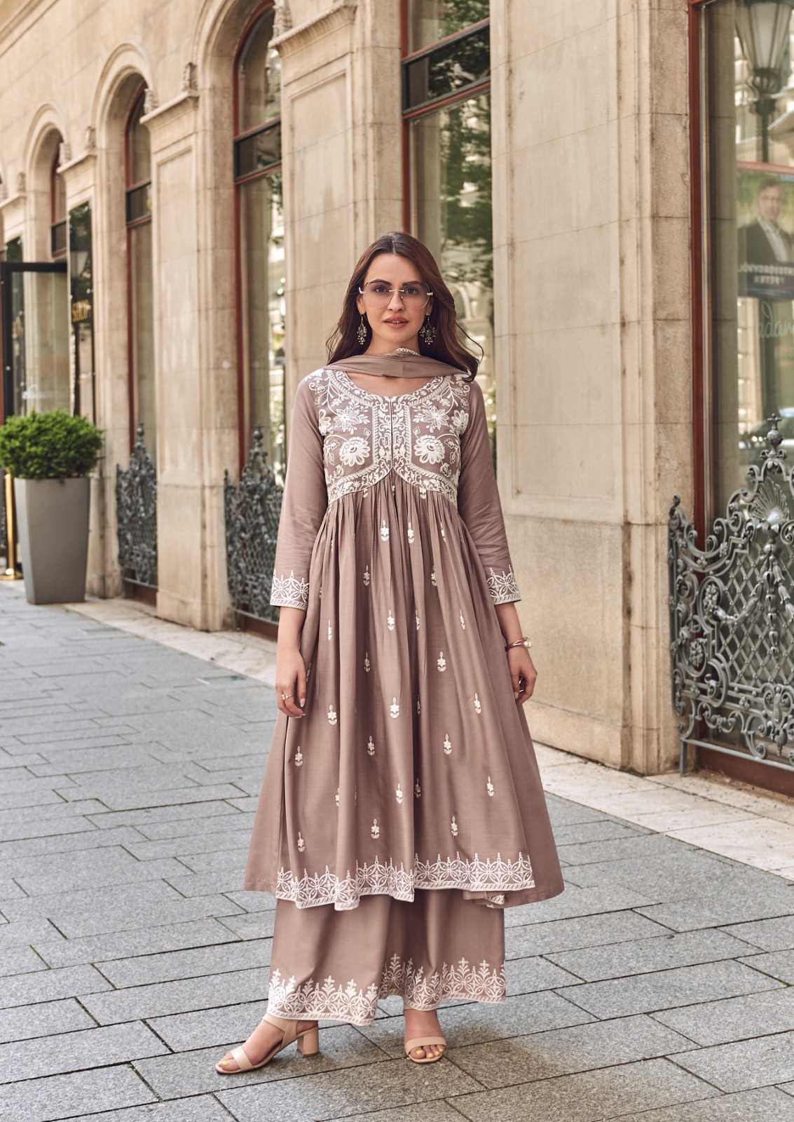 Rayon  Embroidery Anarkali Suit